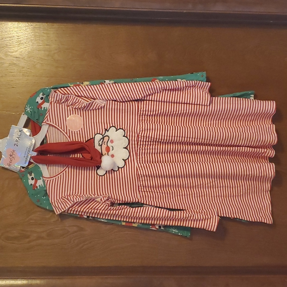 NWT 2 Christmas Holiday Dresses & Hair Accessory Headband Size 8